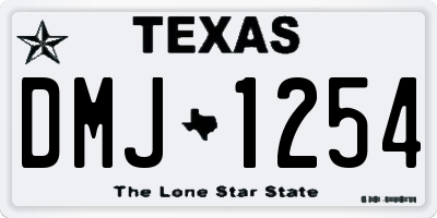TX license plate DMJ1254
