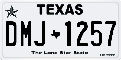 TX license plate DMJ1257
