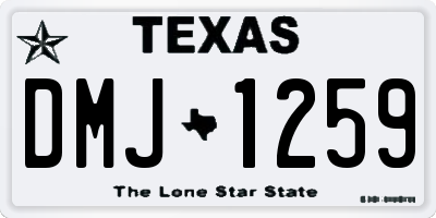 TX license plate DMJ1259