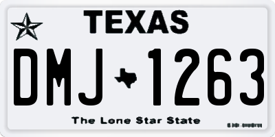 TX license plate DMJ1263