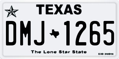 TX license plate DMJ1265