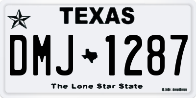 TX license plate DMJ1287