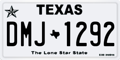 TX license plate DMJ1292