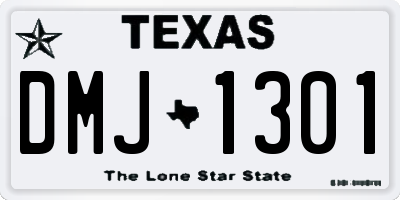 TX license plate DMJ1301