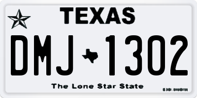 TX license plate DMJ1302