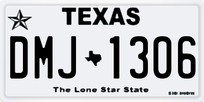 TX license plate DMJ1306
