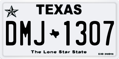 TX license plate DMJ1307