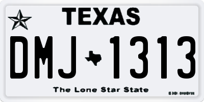 TX license plate DMJ1313