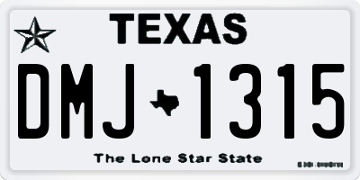 TX license plate DMJ1315