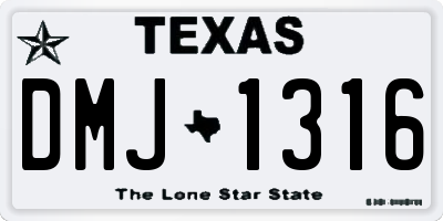 TX license plate DMJ1316