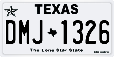 TX license plate DMJ1326