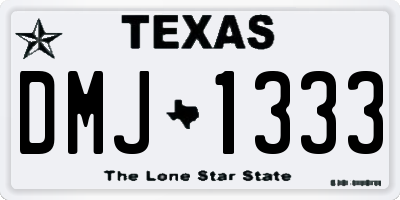 TX license plate DMJ1333