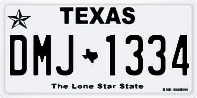 TX license plate DMJ1334
