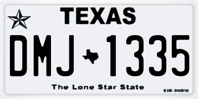 TX license plate DMJ1335