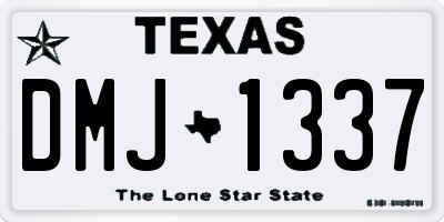 TX license plate DMJ1337