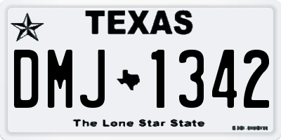 TX license plate DMJ1342