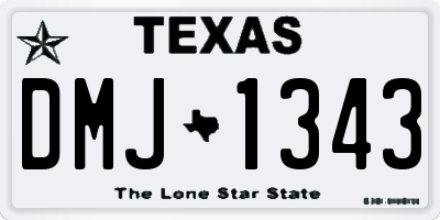 TX license plate DMJ1343