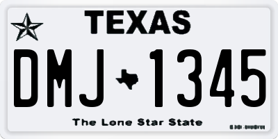 TX license plate DMJ1345