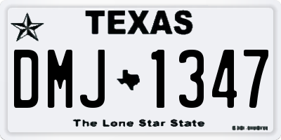 TX license plate DMJ1347