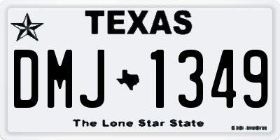 TX license plate DMJ1349