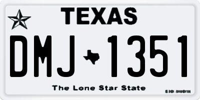 TX license plate DMJ1351