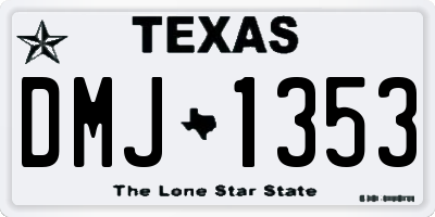 TX license plate DMJ1353