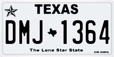 TX license plate DMJ1364