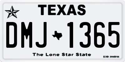 TX license plate DMJ1365