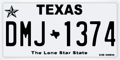 TX license plate DMJ1374