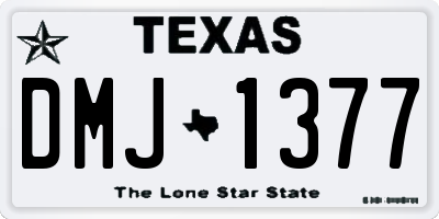 TX license plate DMJ1377