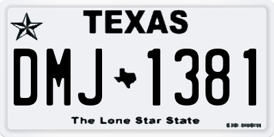 TX license plate DMJ1381