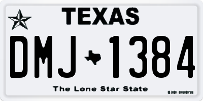 TX license plate DMJ1384