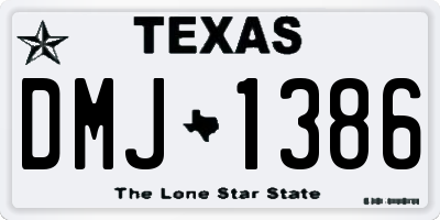TX license plate DMJ1386