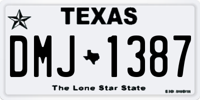 TX license plate DMJ1387