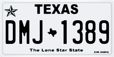 TX license plate DMJ1389