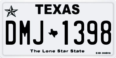 TX license plate DMJ1398