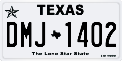 TX license plate DMJ1402