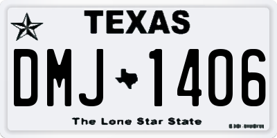 TX license plate DMJ1406