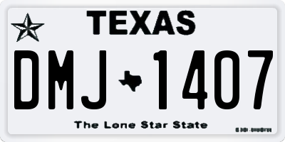 TX license plate DMJ1407