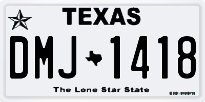 TX license plate DMJ1418