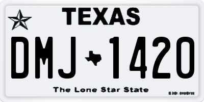 TX license plate DMJ1420
