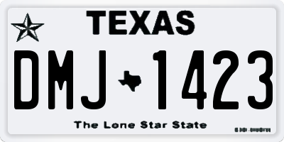 TX license plate DMJ1423