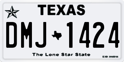 TX license plate DMJ1424