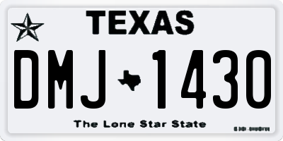 TX license plate DMJ1430
