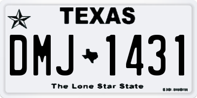 TX license plate DMJ1431