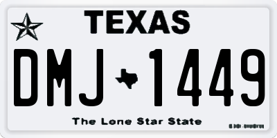 TX license plate DMJ1449