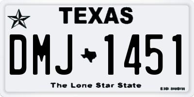 TX license plate DMJ1451