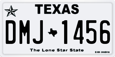 TX license plate DMJ1456