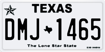 TX license plate DMJ1465