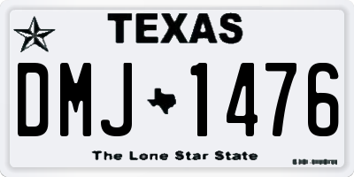 TX license plate DMJ1476